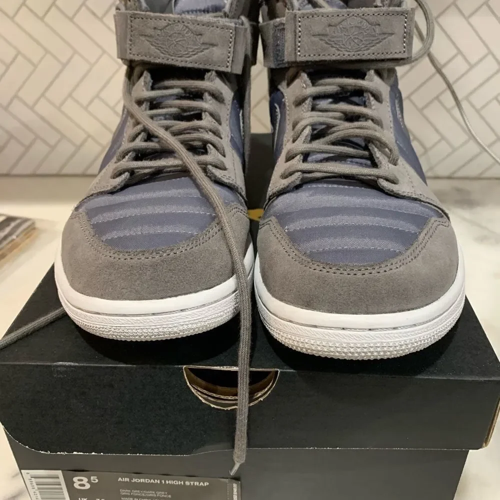 NEW Nike Air Jordan 1 High Strap Dark Grey Men’s Size 8.5 342132-005